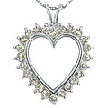 10k White Gold 1/2ct TDW Diamond Heart Pendant ( K/L, I2/I3 )