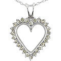10k White Gold 1ct TDW Diamond Heart Pendant