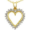 10k Yellow Gold 1ct TDW Diamond Heart Pendant