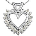 10k White Gold 1/4ct TDW Diamond Heart Pendant