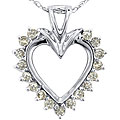 10k White Gold 1/2ct TDW Diamond Heart Pendant (K-L,I2-I3)
