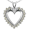 10k White Gold 1ct TDW Diamond Heart Pendant