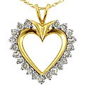 10k Yellow Gold 1ct TDW Diamond Heart Pendant