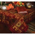Rich Autumn Colored Squares Tablecloth