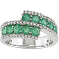 14k White Gold Emerald & 1/4ct TDW Diamond Ring