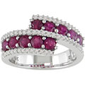 14k White Gold Ruby & 1/4ct TDW Diamond Ring