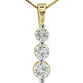 14k Yellow Gold 2ct TDW Snowman Diamond Necklace