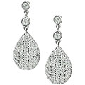 14k White Gold 1ct TDW Diamond Pave Earrings