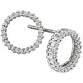 14k White Gold 1ct TDW Diamond Circle Earrings