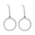 14k White Gold 1ct TDW Diamond Circle Earrings