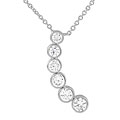 Sterling Silver Dangling Bezel CZ Necklace