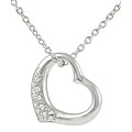 Sterling Silver CZ Chunky Heart Necklace