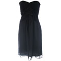 Sangria Beaded Ruched Strapless Dress