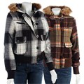 Coffee Shop Wool Plaid Bomber Jacket