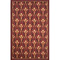 Spello Ogee Flower Red Rug (5' x 8')