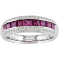 14k White Gold Ruby and 1/5ct TDW Diamond Ring
