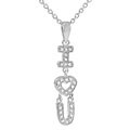 Sterling Silver CZ 'I Love You' Necklace