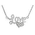 Sterling Silver Chunky 'Love' Necklace