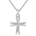 Sterling Silver Cross Pendant with Trillion-cut CZ