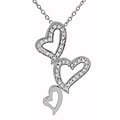 Sterling Silver Triple Heart CZ Necklace