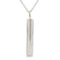 Sterling Silver Column CZ Accented Necklace