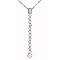 Sterling Silver Bezel-set CZ Chain Drop Pendant