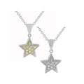 Sterling Silver CZ Star Pendant Necklace