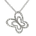 Sterling Silver Pave Style Butterfly CZ Necklace