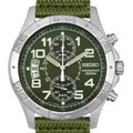 Seiko Men's Chronograph Green Nylon Watch