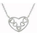 Sterling Silver Hearts Inside Heart Necklace