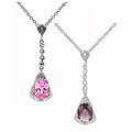 Sterling Silver Elegant CZ Pendant Necklace