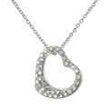 Sterling Silver Cubic Zirconia Chunky Heart Necklace