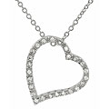 Sterling Silver CZ Rimmed Heart Necklace
