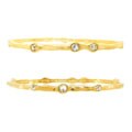 14k Goldpated Sterling Silver CZ Slip-on Bangle