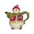 Snowman Delight Hand-painted Teapot