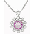 Sterling Silver Polished Bezel Set CZ Necklace