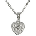 Sterling Silver Small Heart CZ Pendant Necklace