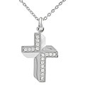 Sterling Silver CZ Christian Cross Necklace