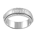 Sterling Silver Heart Love Spinner Ring