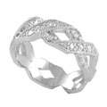 Sterling Silver Criss Cross Cubic Zirconia Ring
