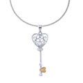 Sterling Silver CZ Key Necklace