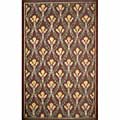 Spello Ogee Flower Brown Rug (7'10 x 9'10)