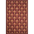 Spello Ogee Flower Red Rug (7'10 Round)