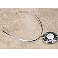 Reversible Silver and Abalone Crescent Necklace (Mexico)