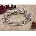 Sterling Silver Bold Oval Links Bracelet (Mexico)