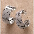 Sterling Silver Basketweave Hoop Earrings (Mexico)