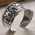 Sterling Silver Fleur-de-lis Cuff Bracelet (Mexico)