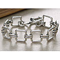 Sterling Silver Square Link Bracelet (Mexico)