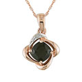 10k Pink Gold Cushion Smokey Quartz Necklace