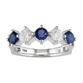 14k White Gold Sapphire 1/2ct TDW Diamond Ring
